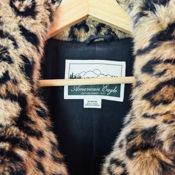 AE Leopard Faux Fur Coat - M - Picture 2 of 8